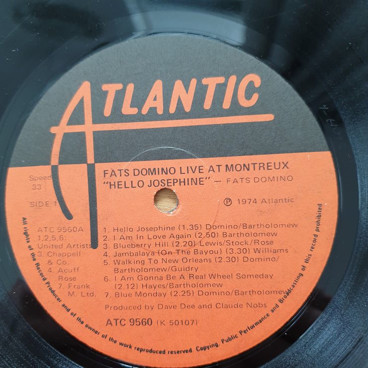 Fats Domino – Live At Montreux 'Hello Josephine' - Vinyl LP Record - Very-Good+ Quality (VG+) (verygoodplus)