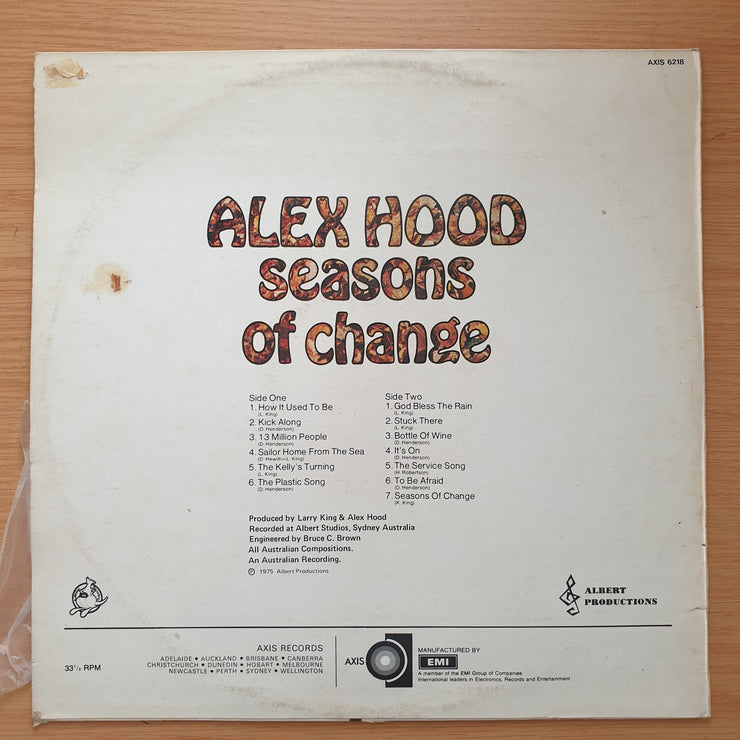 Alex Hood – Seasons Of Change  - Vinyl LP Record - Very-Good- Quality (VG-) (minus)