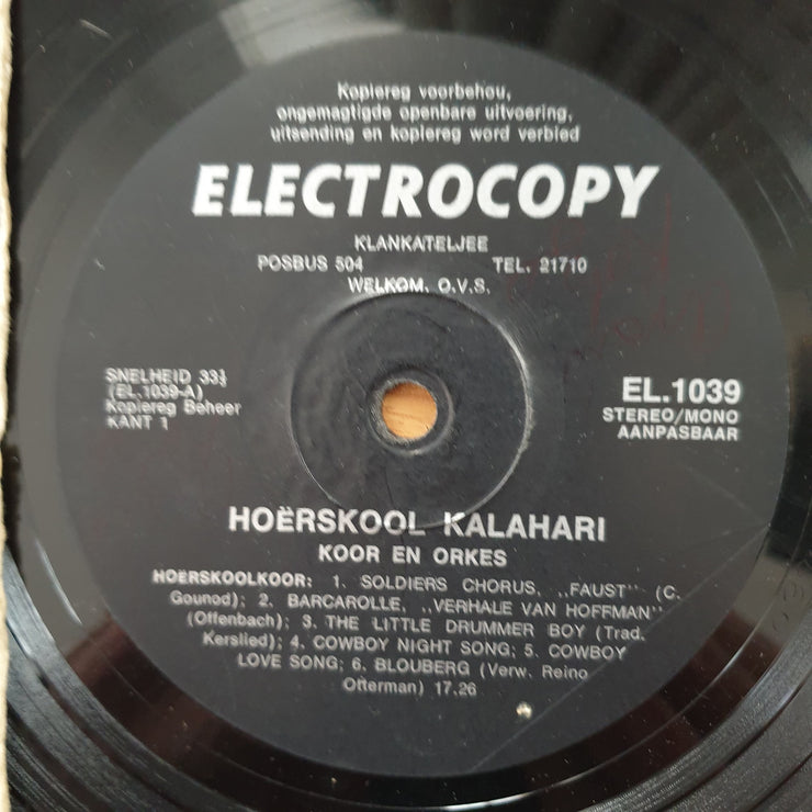Hoerskool Kalahari - Koor en Orkes – Vinyl LP Record - Very-Good- Quality (VG-) (minus)