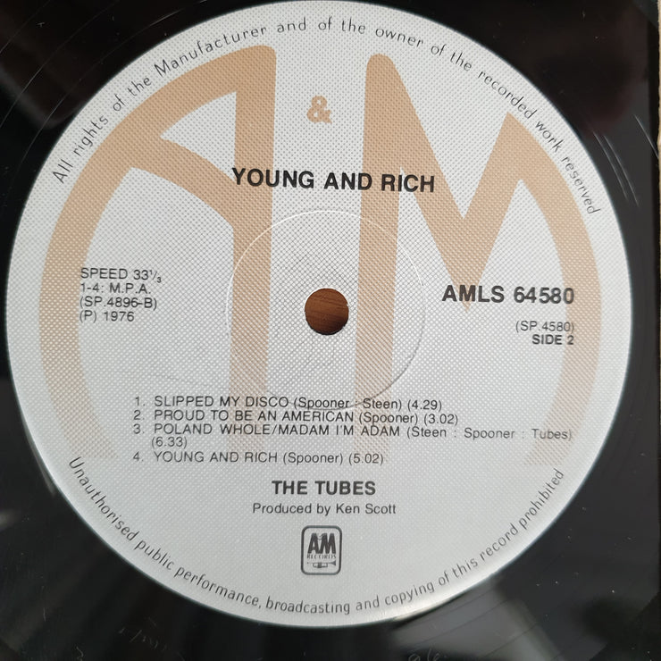The Tubes - Young and Rich - Vinyl LP Record - Very-Good+ Quality (VG+)