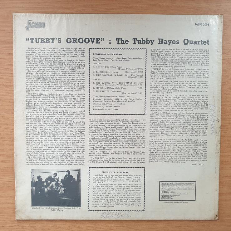 Tubby Hayes Quartet – Tubby's Groove -  Vinyl LP Record - Very-Good+ Quality (VG+)