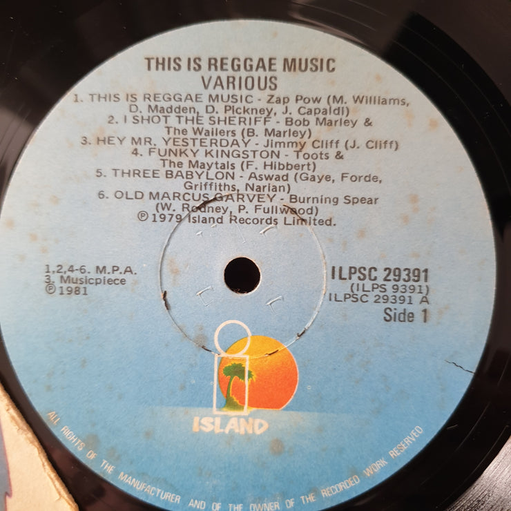 This Is Reggae Music (Bob Marley/Jimmy Cliff...) - Vinyl LP Record - Very-Good Quality (VG)  (verry)