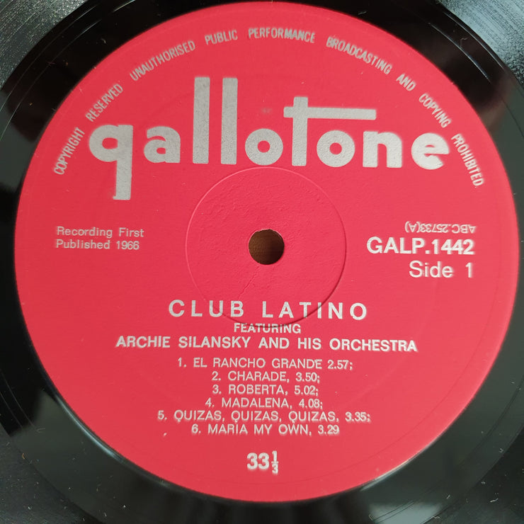 Club Latino - Archie Silansky and his Orchestra (Very Rare) - Vinyl LP Record - Very-Good+ Quality (VG+) (verygoodplus)