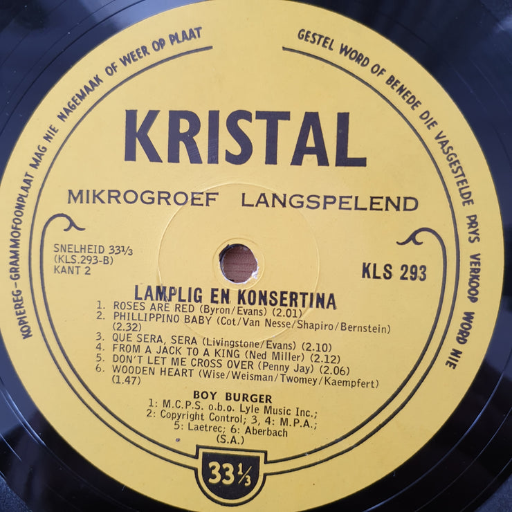 Boy Burger aan die Konsertina - Lamplig en Konsertina - Vinyl LP Record - Very-Good+ Quality (VG+) (verygoodplus)