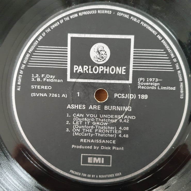 Renaissance - Ashes Are Burning - Vinyl LP Record - Good+ Quality (G+) (gplus)