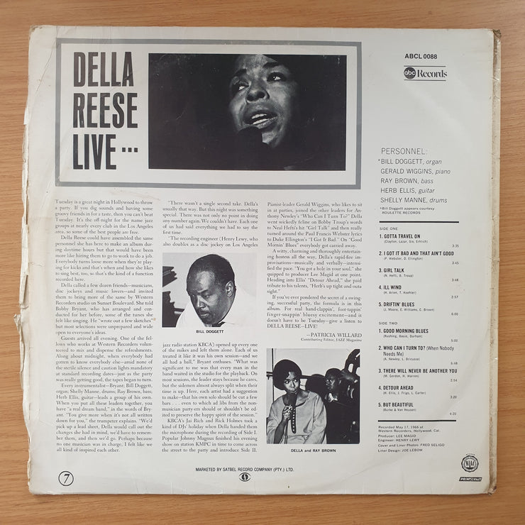 Della Reese – Della Reese Live – Vinyl LP Record - Very-Good+ Quality (VG+) (verygoodplus)