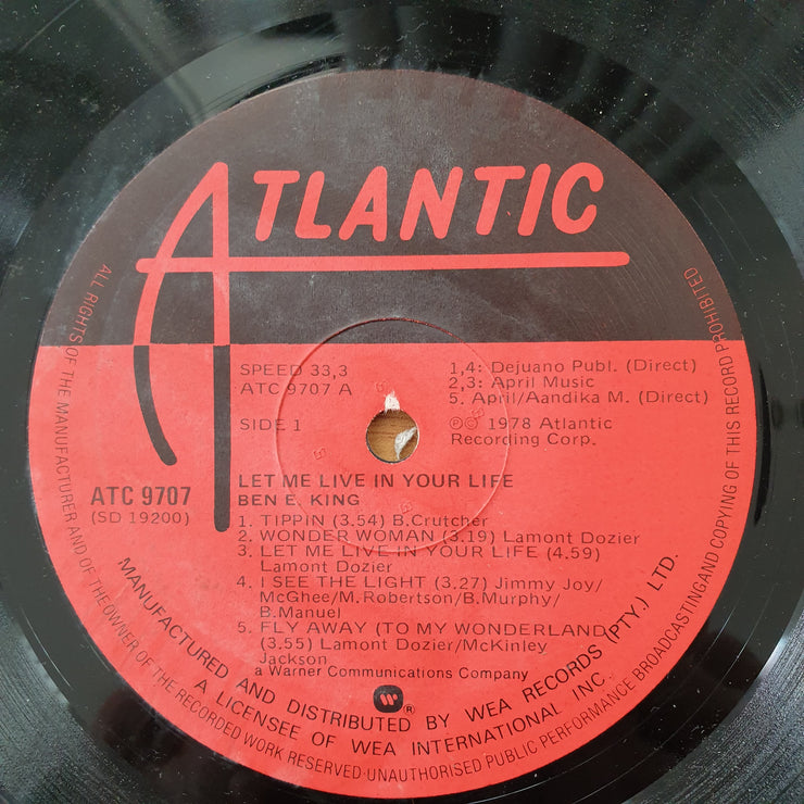 Ben E. King – Let Me Live In Your Life – Vinyl LP Record - Very-Good+ Quality (VG+) (verygoodplus)