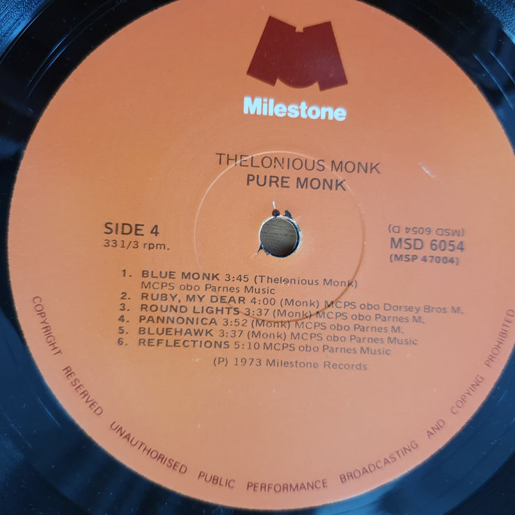 Thelonious Monk – Pure Monk - Double Vinyl LP Record - Very-Good+ Quality (VG+) (verygoodplus)