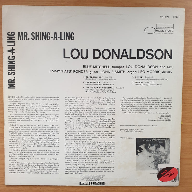 Lou Donaldson – Mr. Shing-A-Ling - Vinyl LP Record - Very-Good+ Quality (VG+) (verygoodplus)