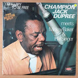 Champion Jack Dupree Meets Mickey Baker & Hal Singer – I'm Happy To Be Free - Vinyl LP Record - Very-Good Quality (VG)  (verry)