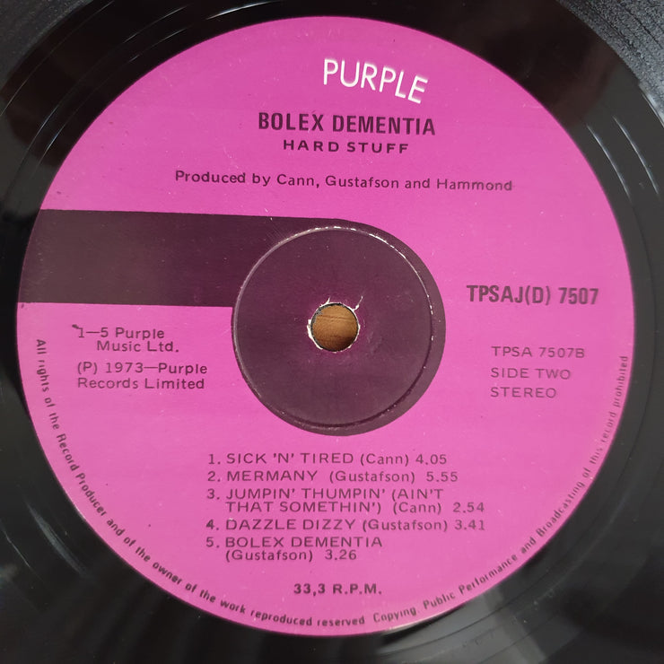 Hard Stuff – Bolex Dementia - Vinyl LP Record - Very-Good Quality (VG)  (verry)