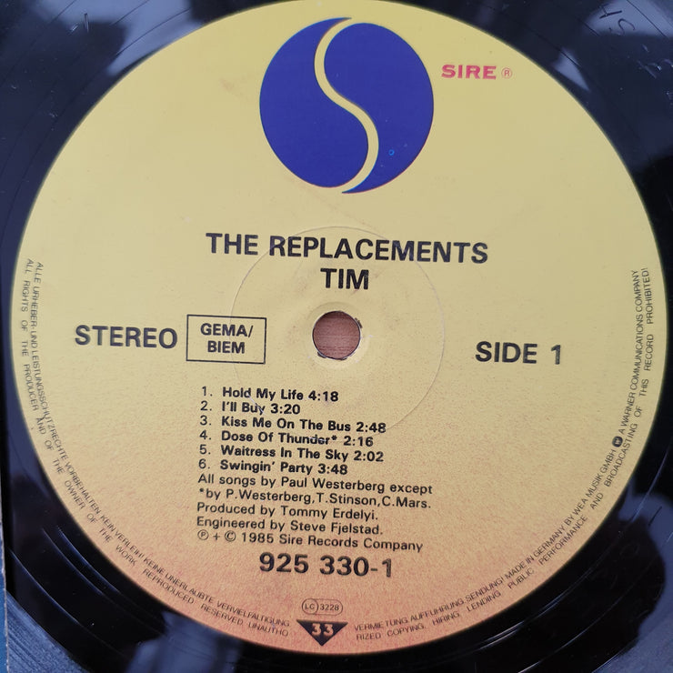 The Replacements – Tim -  Vinyl LP Record - Very-Good+ Quality (VG+) (verygoodplus)