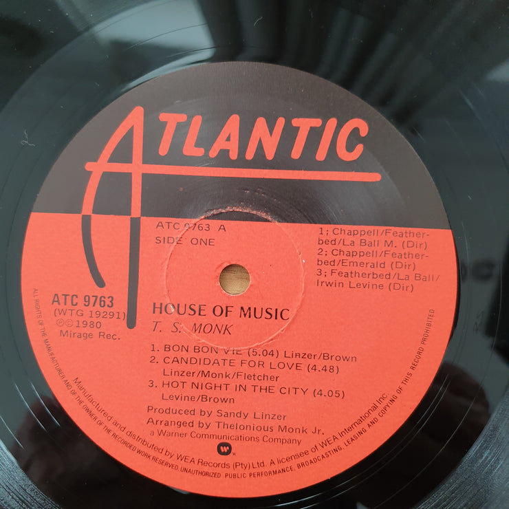 T.S. Monk – House Of Music - Vinyl LP Record - Very-Good+ Quality (VG+) (verygoodplus)