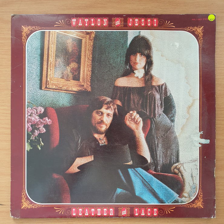 Waylon And Jessi – Leather And Lace - Vinyl LP Record - Very-Good+ Quality (VG+) (verygoodplus)