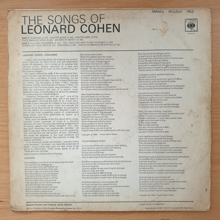 Leonard Cohen – Songs Of Leonard Cohen (UK) - Vinyl LP Record - Good+ Quality (G+) (gplus)