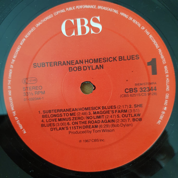 Bob Dylan – Subterranean Homesick Blues - Vinyl LP Record - Very-Good+ Quality (VG+)