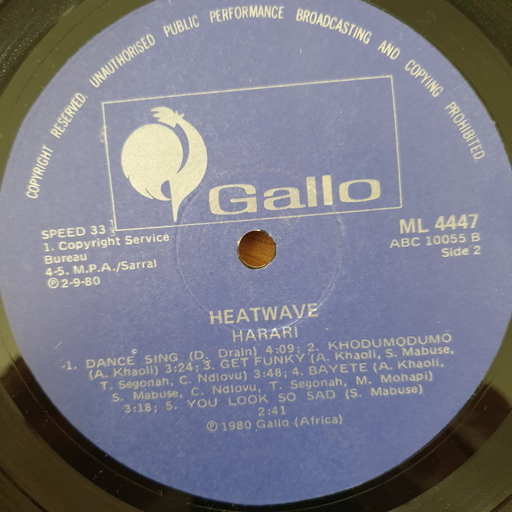 Harari – Heatwave - Vinyl LP Record - Very-Good+ Quality (VG+)