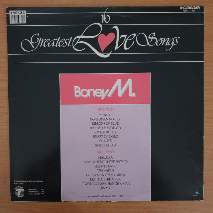 Boney M. – 16 Greatest Love Songs - Vinyl LP Record - Very-Good+ Quality (VG+) (verygoodplus)