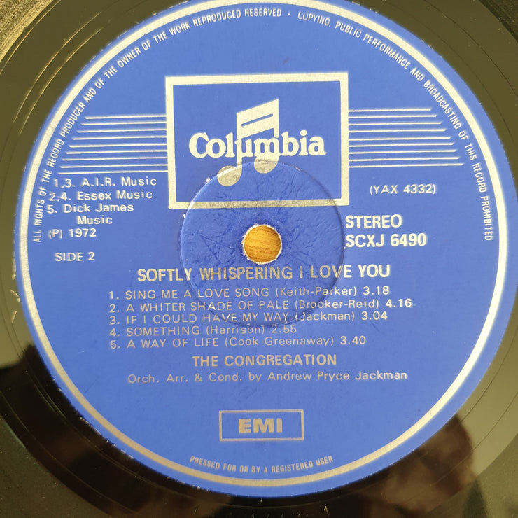 The Congregation ‎– Softly Whispering I Love You - Vinyl LP Record  (VG)
