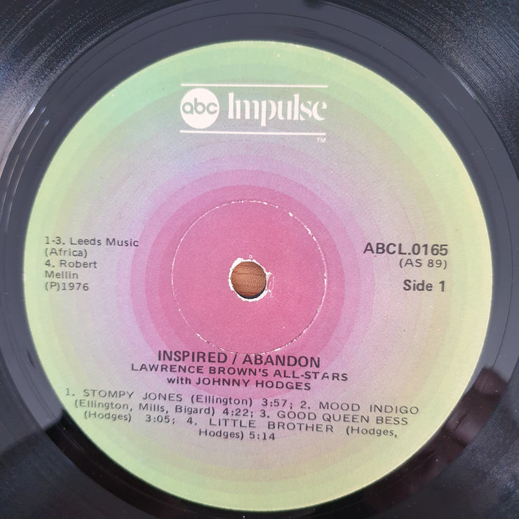 Lawrence Brown's All-Stars With Johnny Hodges – Inspired Abandon (ABCL) - Vinyl LP Record - Good+ Quality (G+) (gplus)