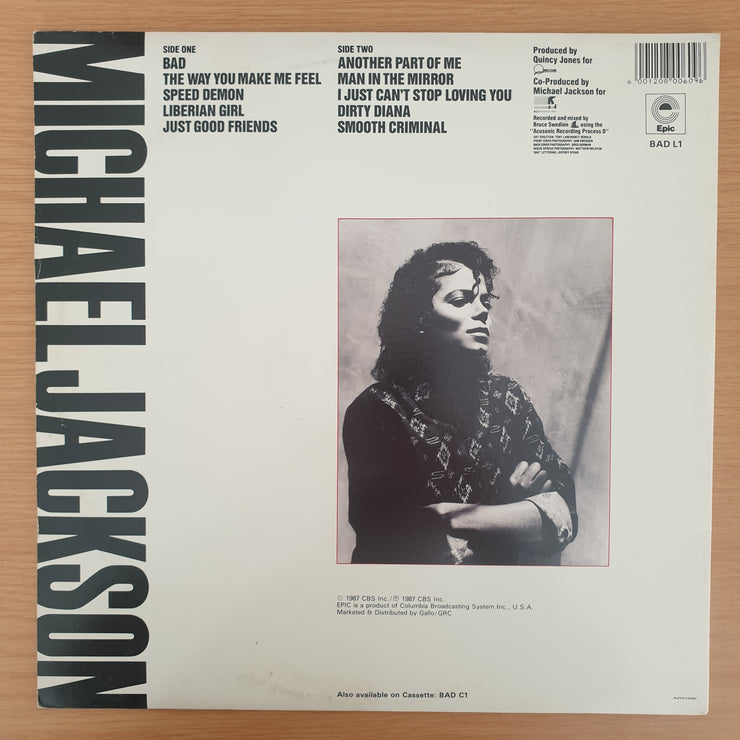 Michael Jackson – Bad - Vinyl LP Record - Very-Good+ Quality (VG+) (verygoodplus)