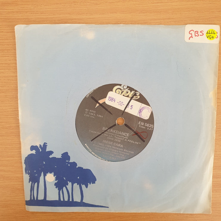 Irene Cara – Breakdance - Vinyl 7" Record - Very-Good+ Quality (VG+) (verygoodplus7)