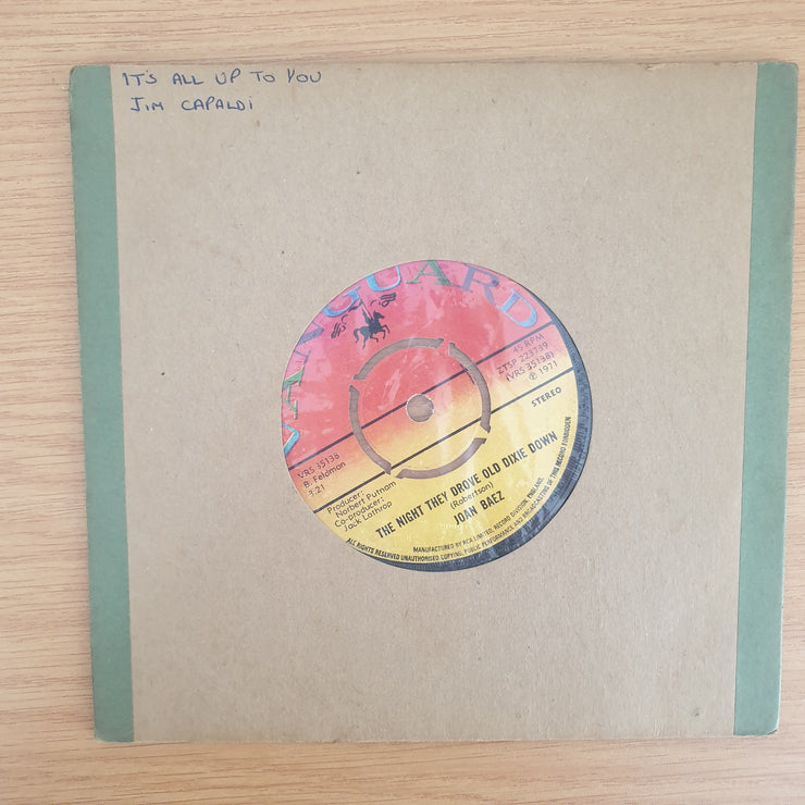 Joan Baez – The Night They Drove Old Dixie Down - Vinyl 7" Record - Very-Good Quality (VG)  (verry7)