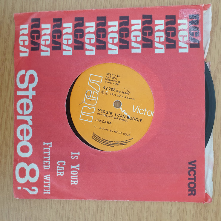 Baccara – Yes Sir I Can Boogie - Vinyl 7" Record - Very-Good+ Quality (VG+) (verygoodplus7)