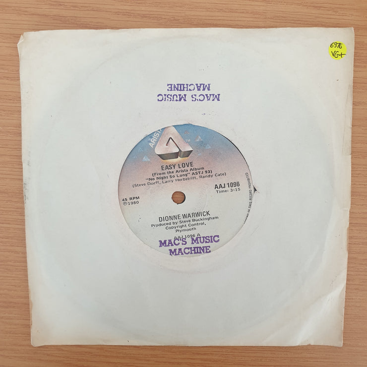 Dionne Warwicke - Easy Love - Vinyl 7" Record - Very-Good+ Quality (VG+) (verygoodplus7)