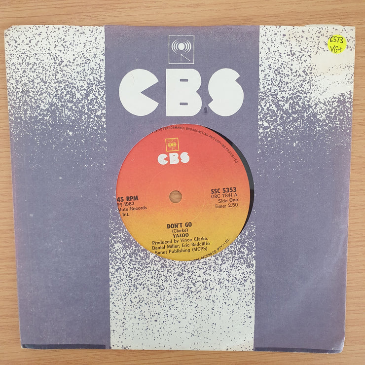 Yazoo ‎– Don't Go - Vinyl 7" Record - Very-Good+ Quality (VG+)