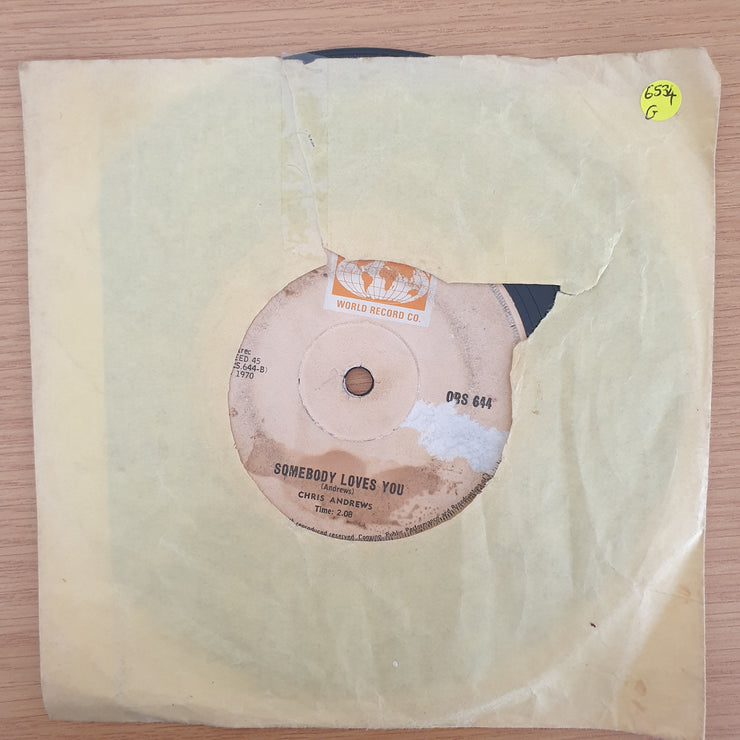Chris Andrews – Carol Ok / Somebody Loves You - Vinyl 7" Record  - Good Quality (G)