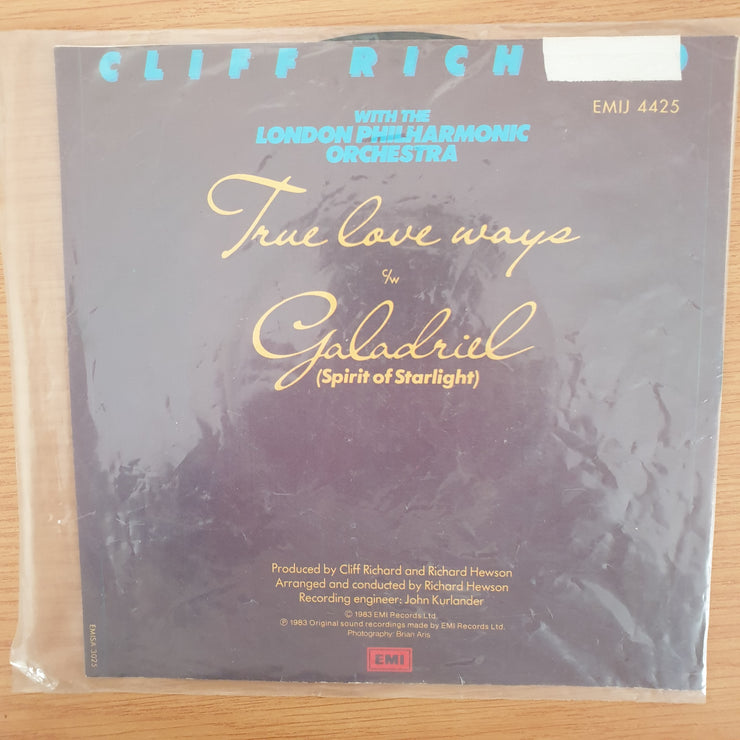 Cliff Richard With The London Philharmonic Orchestra – True Love Ways - Vinyl 7" Record - Very-Good+ Quality (VG+) (verygoodplus7)