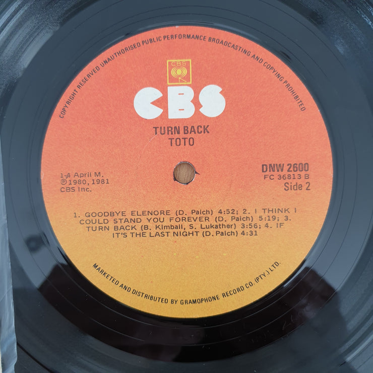 Toto ‎– Turn Back -  Vinyl LP Record - Very-Good+ Quality (VG+)