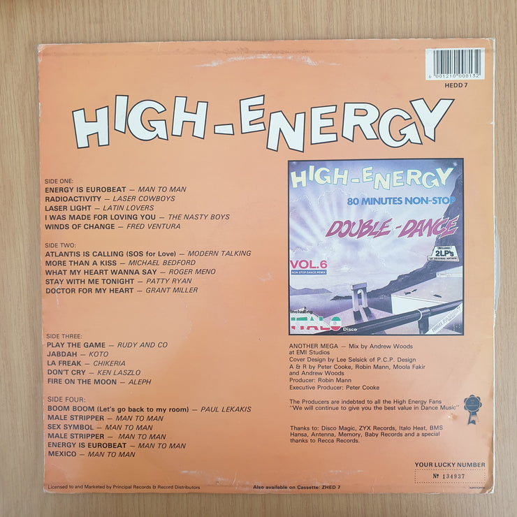 High Energy Double Dance Vol 7 - Double Vinyl LP Record - Very-Good- Quality (VG-) (minus)