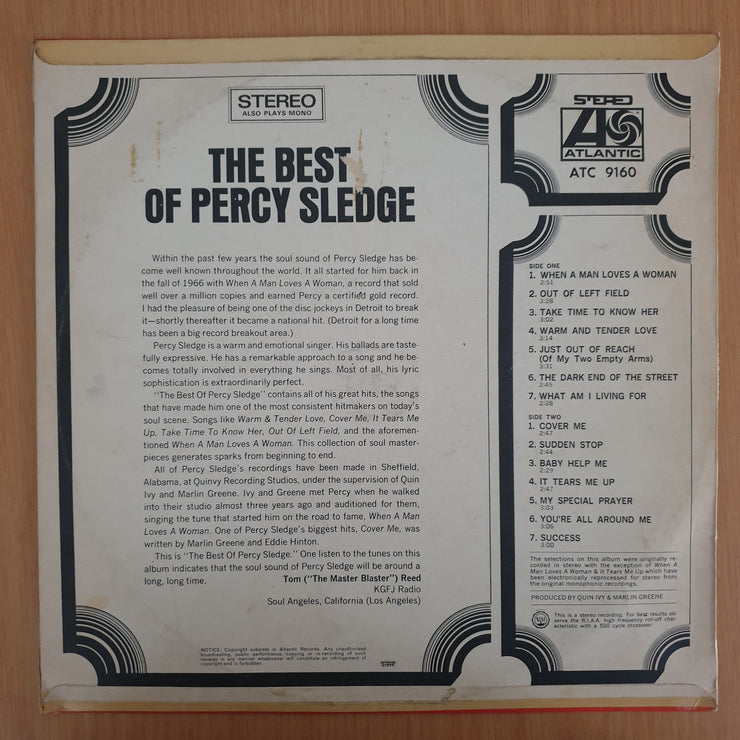 Percy Sledge - The Best of Percy Sledge -  Vinyl LP Record - Very-Good Quality (VG)  (verry)