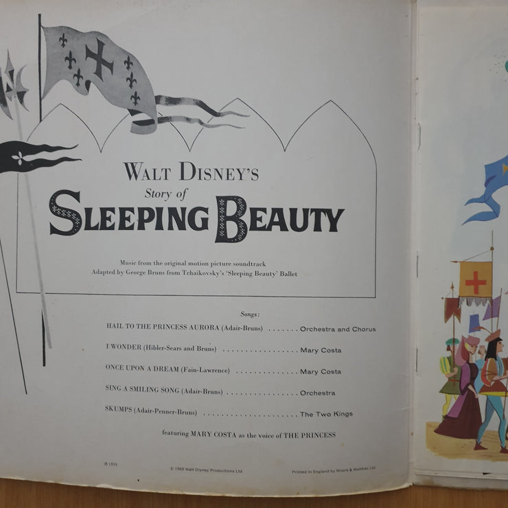 Walt Disney's Story Of Sleeping Beauty (with book)  - Vinyl LP Record - Very-Good+ Quality (VG+) (verygoodplus)