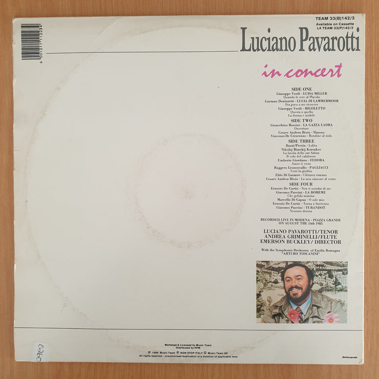 Luciano Pavarotti ‎– Pavarotti In Concert - Double Vinyl LP Record - Very-Good+ Quality (VG+) (verygoodplus)