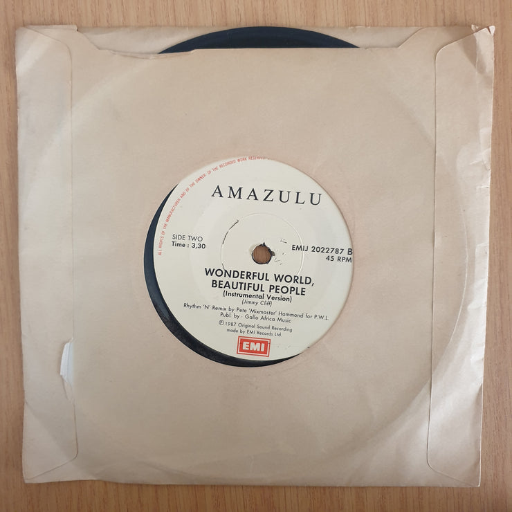Amazulu – Wonderful World, Beautiful People - 7" Record - Very-Good+ Quality (VG+) (verygoodplus7) (DLB)