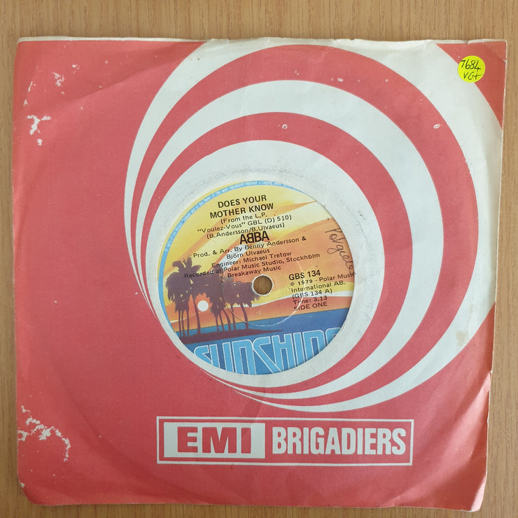 ABBA – Does Your Mother Know - 7" Record - Very-Good+ Quality (VG+) (verygoodplus7) (DLB)