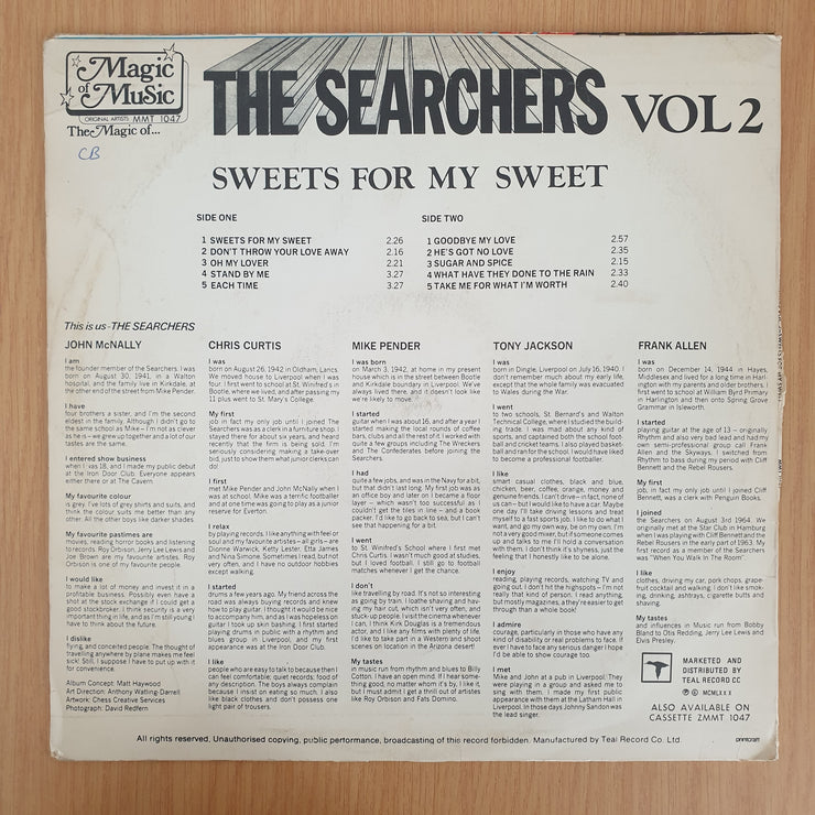 The Searchers - Vol 2 - Sweets For My Sweet -  Vinyl LP Record - Very-Good- Quality (VG-)