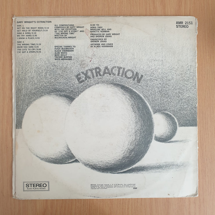 Gary Wright – Gary Wright's Extraction - Vinyl LP Record - Very-Good- Quality (VG-) (minus)