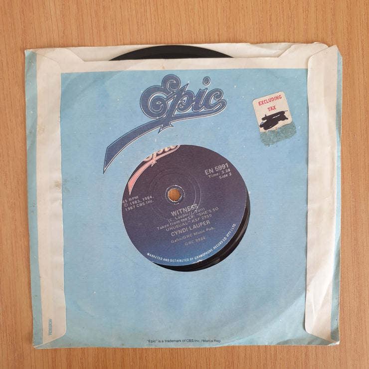 Cyndi Lauper – Change Of Heart - 7" Vinyl Record  (VG+) (DLB)
