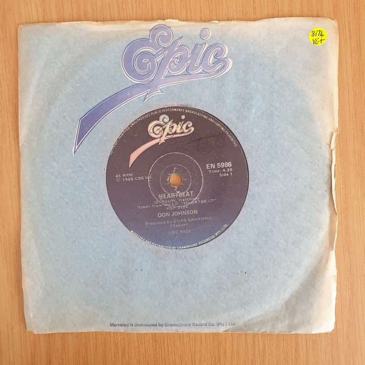 Don Johnson – Heart Beat   - Vinyl 7" Record (VG+)