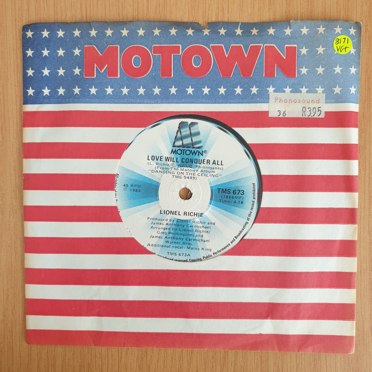 Lionel Richie – Love Will Conquer All  - Vinyl 7" Record (VG+)
