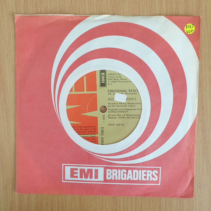 Rolling Stones – Emotional Rescue - Vinyl 7” Record  (VG+) (Aryeh)