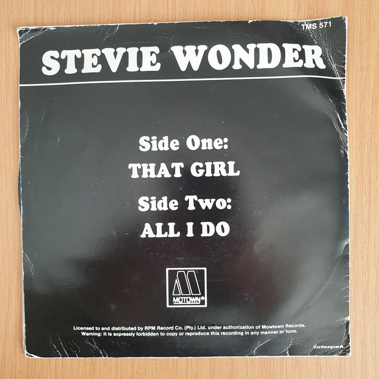 Stevie Wonder – That Girl - Vinyl 7” Record  (VG+) (Aryeh)