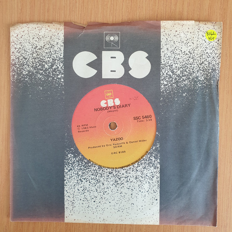 Yazoo – Nobody's Diary - Vinyl 7” Record  (VG+) (Aryeh)