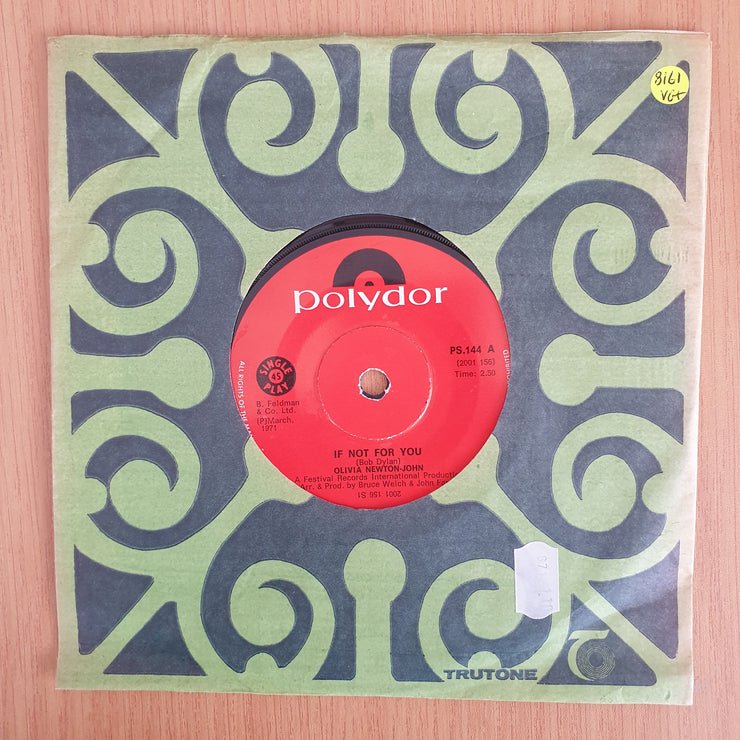 Olivia Newton-John – If Not For You - Vinyl 7” Record  (VG+) (Aryeh)