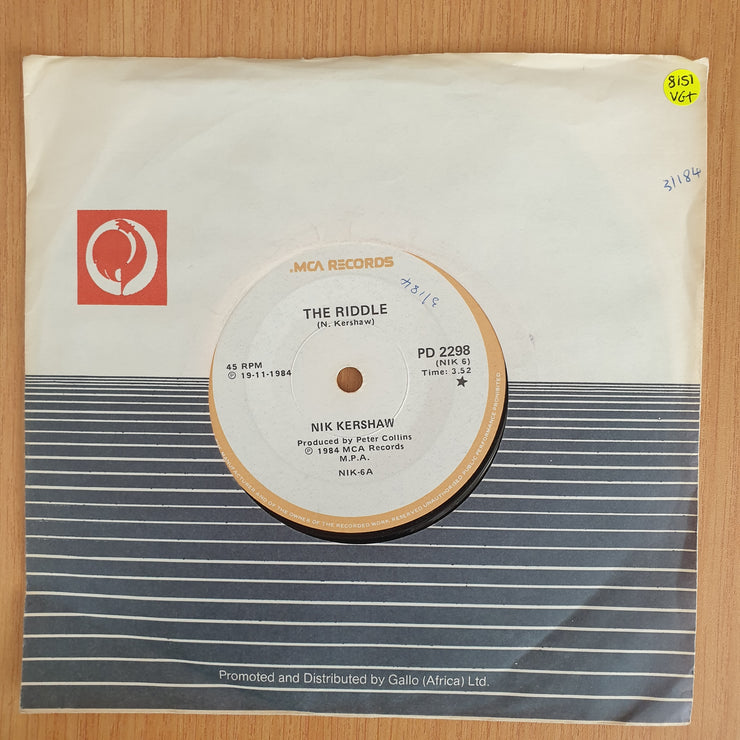 Nik Kershaw – The Riddle - Vinyl 7” Record  (VG+) (Aryeh)