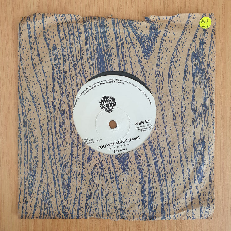 Bee Gees – You Win Again / Backtafunk - Vinyl 7” Record  (VG+) (Aryeh)